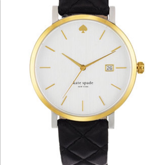 Kate Spade black leather watch, needs battery